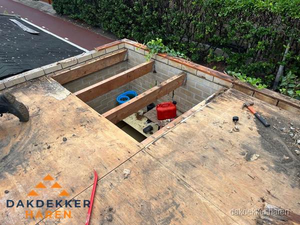 Plat dak vervangen met open constructie in Haren Plat dak vervangen met open constructie in Haren